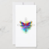 Rainbow Polygonal Dragonfly Save The Date (Vorderseite)