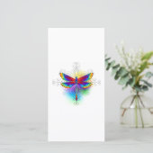 Rainbow Polygonal Dragonfly Save The Date (Stehend Vorderseite)