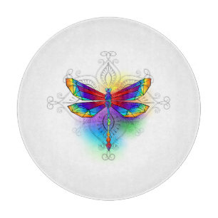 Rainbow Polygonal Dragonfly Schneidebrett
