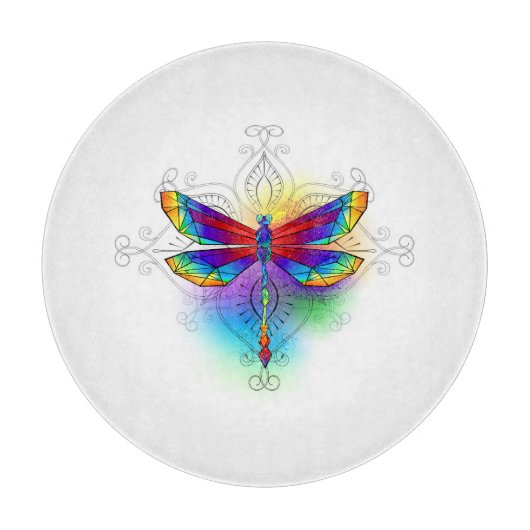 Rainbow Polygonal Dragonfly Schneidebrett (Vorderseite)