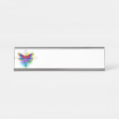 Rainbow Polygonal Dragonfly Schreibtischnamensplakette (Vorderseite )