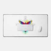 Rainbow Polygonal Dragonfly Schreibtischunterlage (Tastatur & Maus)