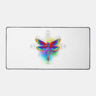 Rainbow Polygonal Dragonfly Schreibtischunterlage