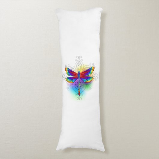 Rainbow Polygonal Dragonfly Seitenschläferkissen (Vorderseite Vertikal)