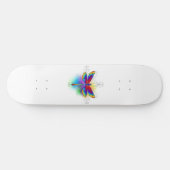 Rainbow Polygonal Dragonfly Skateboard (Horizontal)