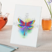 Rainbow Polygonal Dragonfly Sockelschild (In Situ)