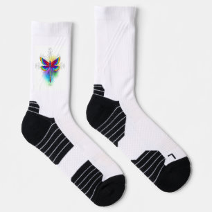 Rainbow Polygonal Dragonfly Socken