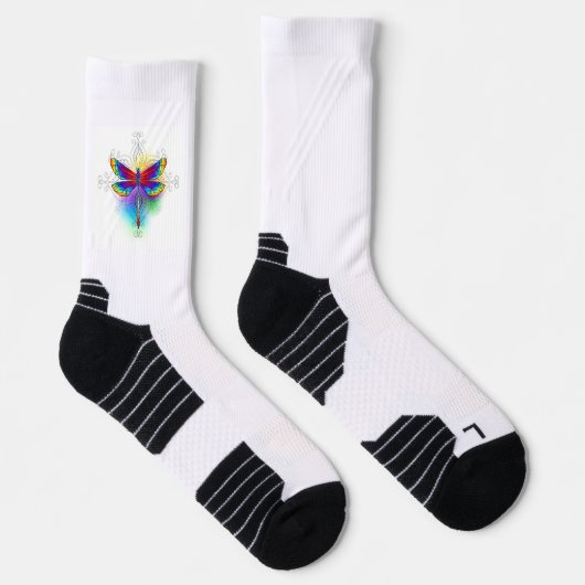 Rainbow Polygonal Dragonfly Socken (Rechts)