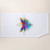 Rainbow Polygonal Dragonfly Strandtuch (Vorderseite)