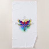 Rainbow Polygonal Dragonfly Strandtuch (Vorderseite)