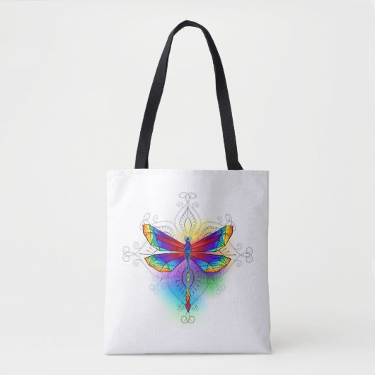 Rainbow Polygonal Dragonfly Tasche (Vorderseite)