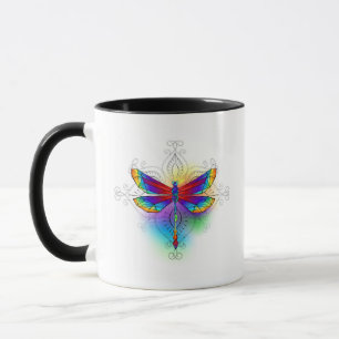 Rainbow Polygonal Dragonfly Tasse