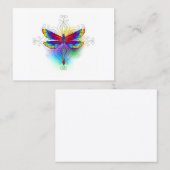 Rainbow Polygonal Dragonfly Telefonnummerkarte (Vorne/Hinten)