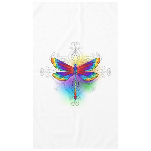 Rainbow Polygonal Dragonfly Tischdecke (Vorderseite)