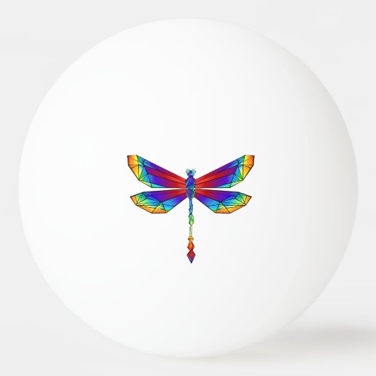 Rainbow Polygonal Dragonfly Tischtennisball (Vorderseite)