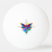 Rainbow Polygonal Dragonfly Tischtennisball (Rückseite)