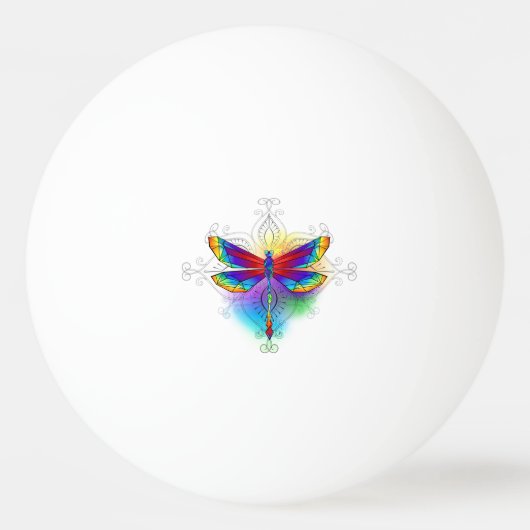 Rainbow Polygonal Dragonfly Tischtennisball (Vorderseite)