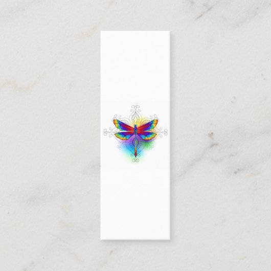 Rainbow Polygonal Dragonfly Treuekarte (Vorderseite)