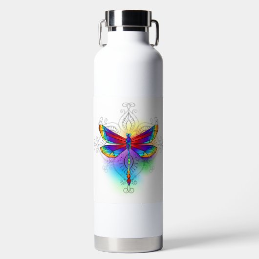 Rainbow Polygonal Dragonfly Trinkflasche (Vorderseite)