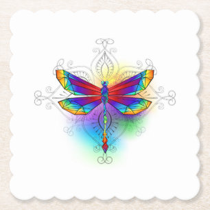 Rainbow Polygonal Dragonfly Untersetzer