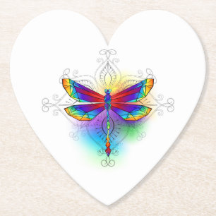 Rainbow Polygonal Dragonfly Untersetzer