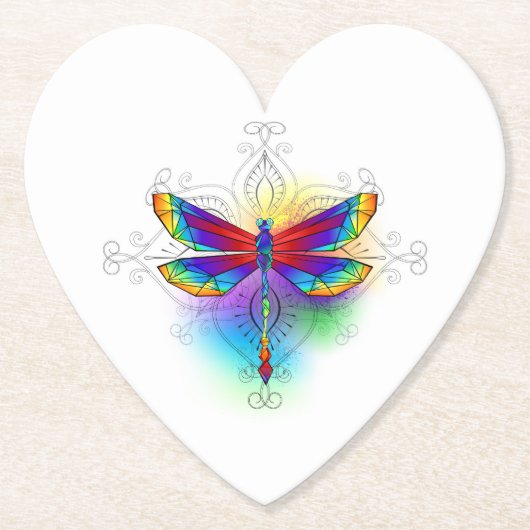 Rainbow Polygonal Dragonfly Untersetzer (Vorderseite)