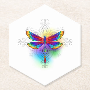 Rainbow Polygonal Dragonfly Untersetzer