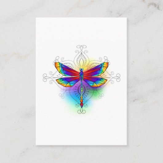 Rainbow Polygonal Dragonfly Visitenkarte (Vorderseite)
