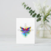 Rainbow Polygonal Dragonfly Visitenkarte (Stehend Vorderseite)