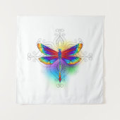 Rainbow Polygonal Dragonfly Wandteppich (Vorderseite)