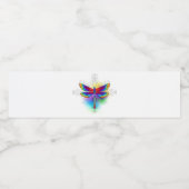 Rainbow Polygonal Dragonfly Wasserflaschenetikett (Einzelnes Label)