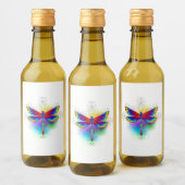 Rainbow Polygonal Dragonfly Weinetikett (Flaschen)