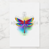 Rainbow Polygonal Dragonfly Weinetikett (Einzelnes Label)