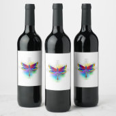 Rainbow Polygonal Dragonfly Weinetikett (Flaschen)