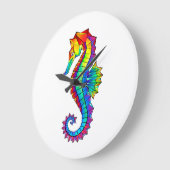 Rainbow Polygonal Seahorse Große Wanduhr (Winkel)