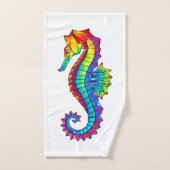 Rainbow Polygonal Seepferd Badhandtuch Set (Handtuch)