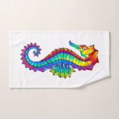 Rainbow Polygonal Seepferd Badhandtuch Set (Handtuch)