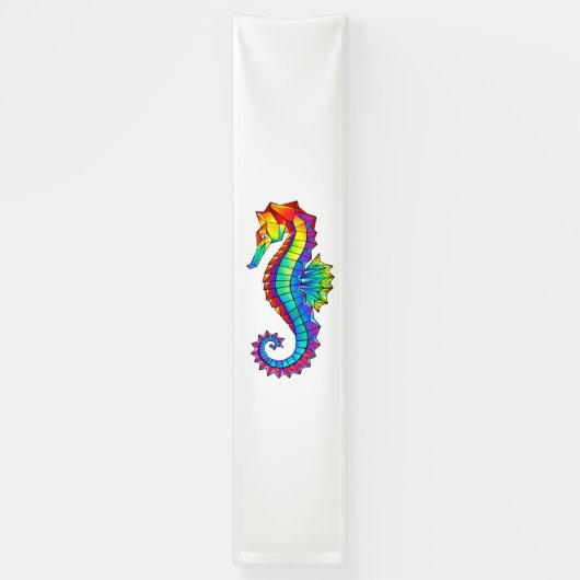 Rainbow Polygonal Seepferd Banner (Vertikal)