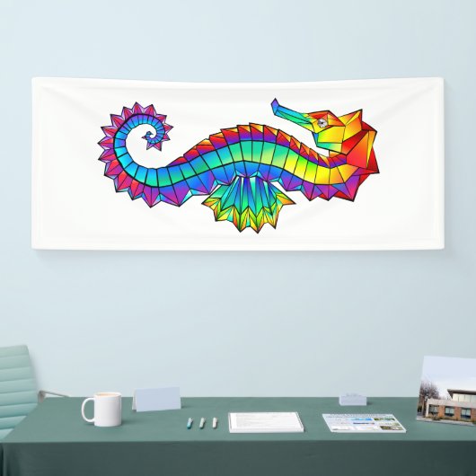 Rainbow Polygonal Seepferd Banner (Messe)