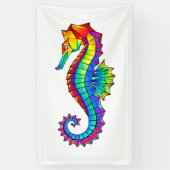 Rainbow Polygonal Seepferd Banner (Vertikal)
