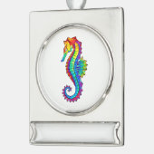 Rainbow Polygonal Seepferd Banner-Ornament Silber (Links)