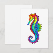 Rainbow Polygonal Seepferd Begleitkarte (Vorne/Hinten)