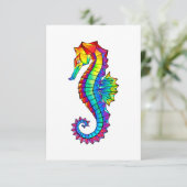 Rainbow Polygonal Seepferd Begleitkarte (Stehend Vorderseite)