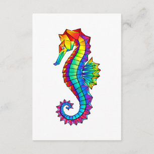 Rainbow Polygonal Seepferd Begleitkarte