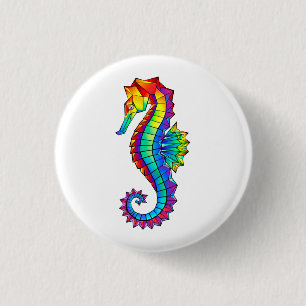 Rainbow Polygonal Seepferd Button