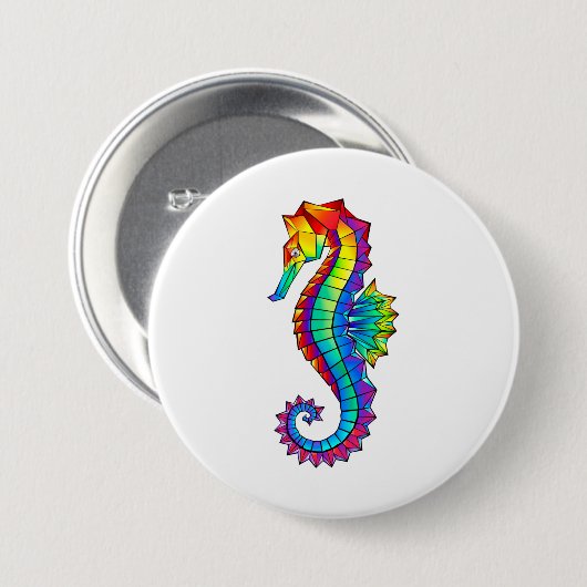 Rainbow Polygonal Seepferd Button (Vorne & Hinten)