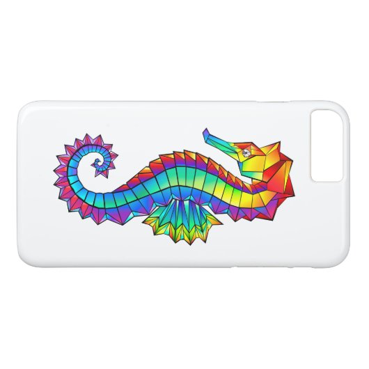 Rainbow Polygonal Seepferd Case-Mate iPhone Hülle (Rückseite (Horizontal))