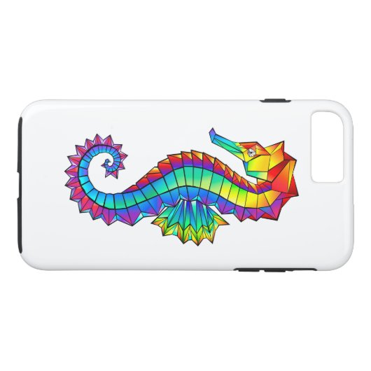 Rainbow Polygonal Seepferd Case-Mate iPhone Hülle (Rückseite (Horizontal))