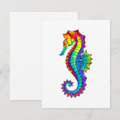 Rainbow Polygonal Seepferd Einladung (Vorne/Hinten)