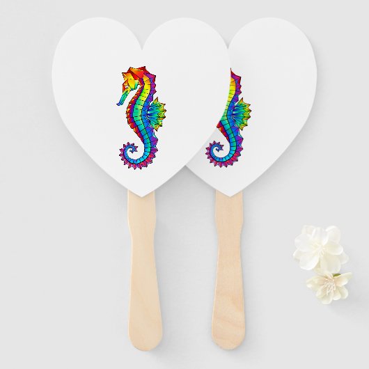 Rainbow Polygonal Seepferd Fächer (Vorne und Hinten)